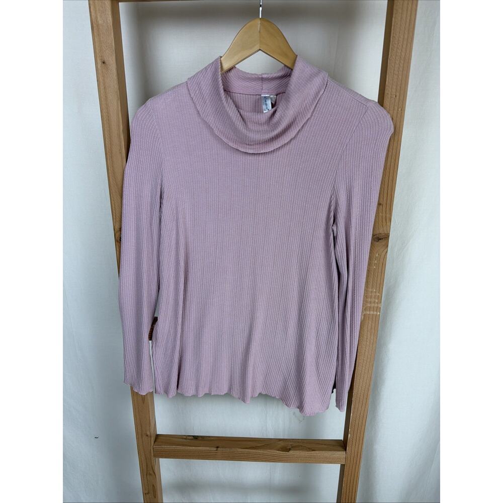 NWT Kleen Pink Long Sleeve Turtleneck Ribbed Top Cotton Blend #0823 2X